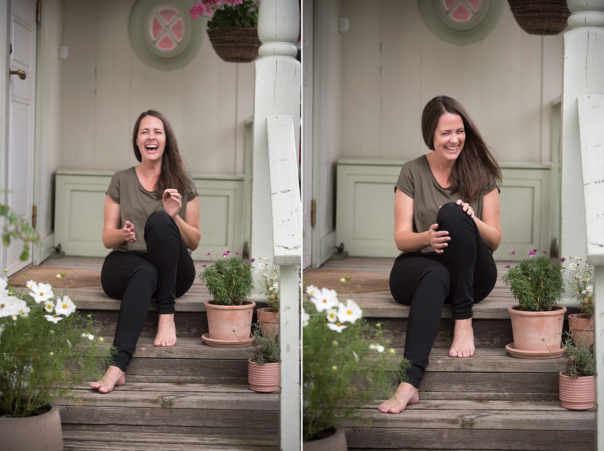 A collage of autumn branding photos of interior designer Emma Jägbeck from Oas Design